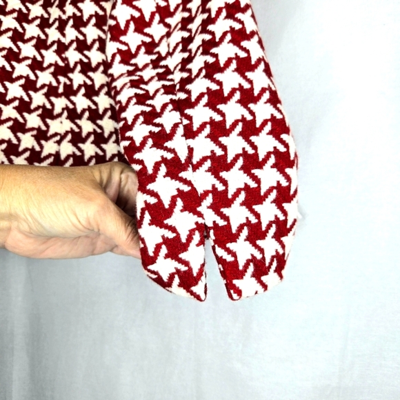 Talbots Red Wool Houndstooth Moto Jacket. Size 8 - Picture 11 of 15